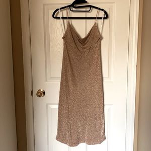 Metallic shimmer Bardot Dress